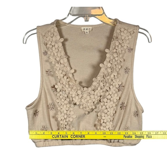 POL BLOOM & ZOOM BRALETTE, BEIGE, Size Large - Picture 4 of 9